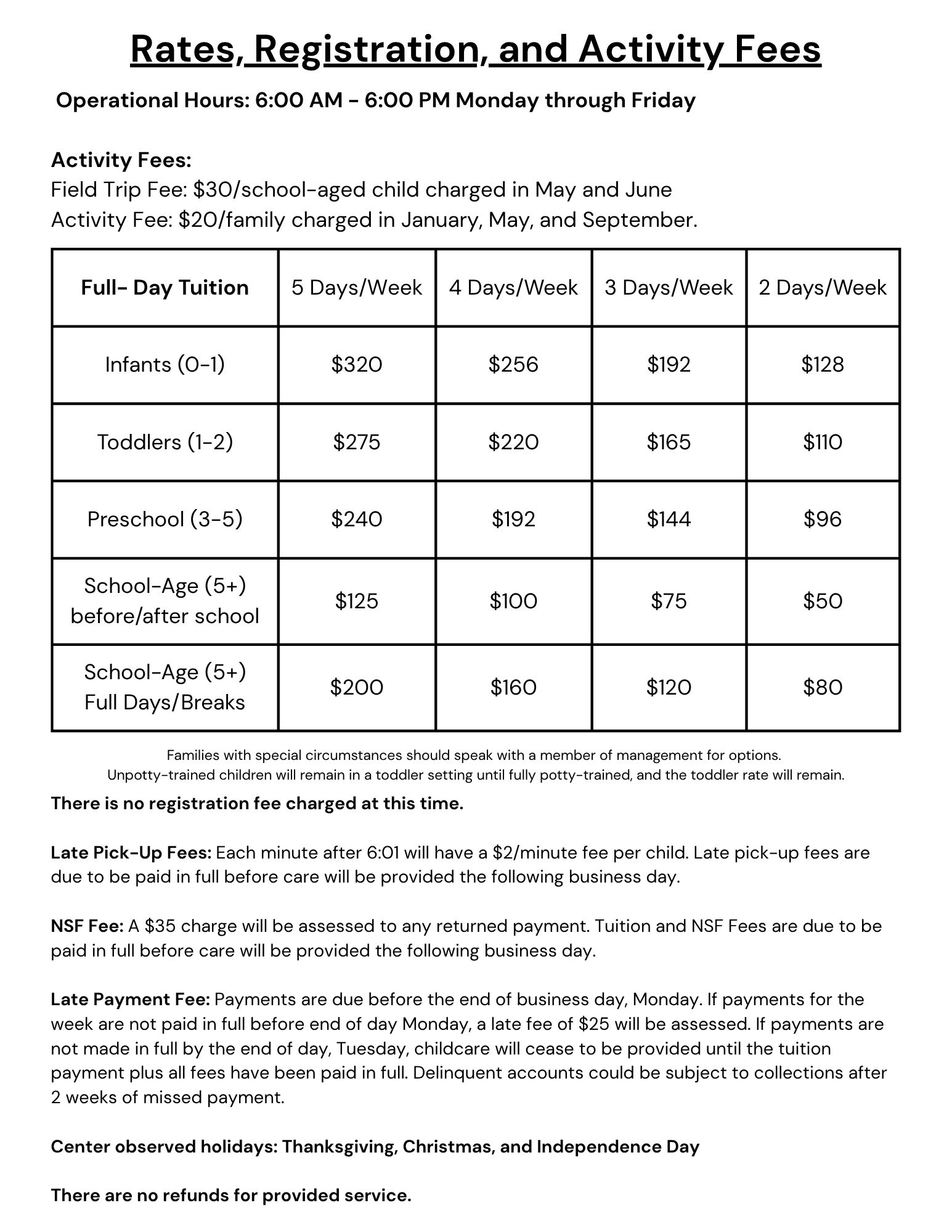 Pricing – First Class Academy